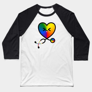 Stethoscope Emoji Heart Rainbow 2 Baseball T-Shirt